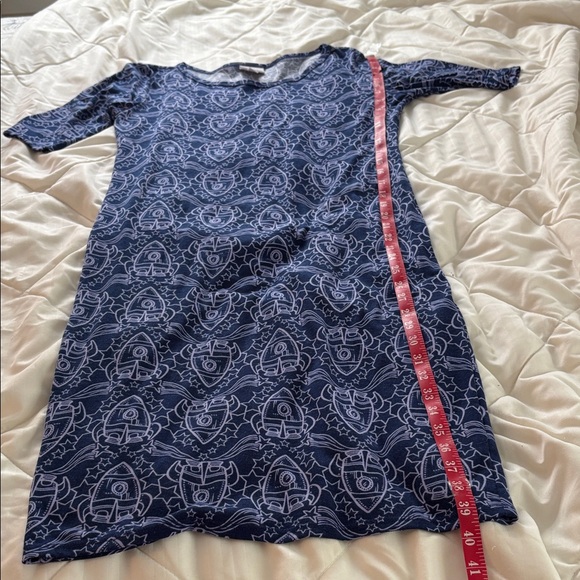 LuLaRoe Navy and White Patterned Mini Dress - Picture 1 of 7